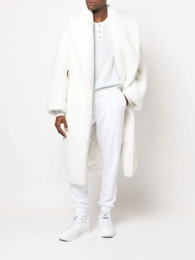 Shop Casablanca Faux-shearling Robe In White