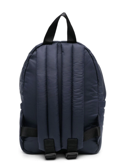 Shop Palm Angels Curved Logo-print Backpack In Blue