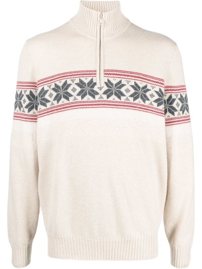 Brunello Cucinelli Cashmere Knitted Roll-neck Jumper In Neutrals