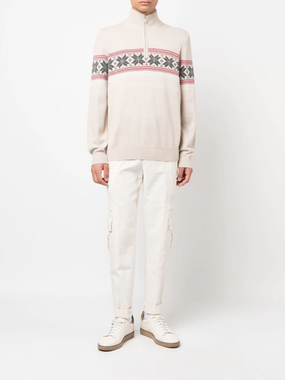 Brunello Cucinelli Cashmere Knitted Roll-neck Jumper In Neutrals