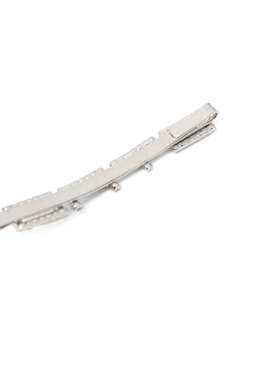 Etro Crystal-embellished Logo-lettering Hairclip In Silver