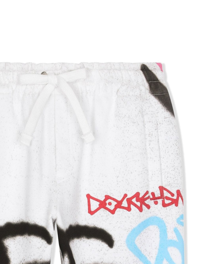 Shop Dolce & Gabbana Graffiti-print Tracksuit Bottoms In White