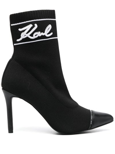 Shop Karl Lagerfeld Pandara Signia Ankle Boots In Black