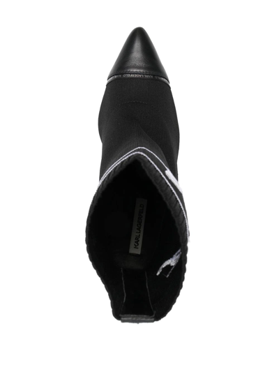 Karl Lagerfeld Pandara Sock-style Ankle Boots In Black