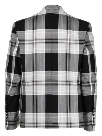Shop Charles Jeffrey Loverboy Tartan-pattern Single Breasted Blazer In Black
