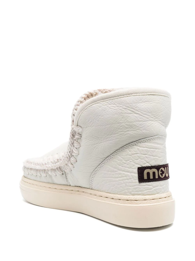 Shop Mou Chunky Slip-on Boots In White
