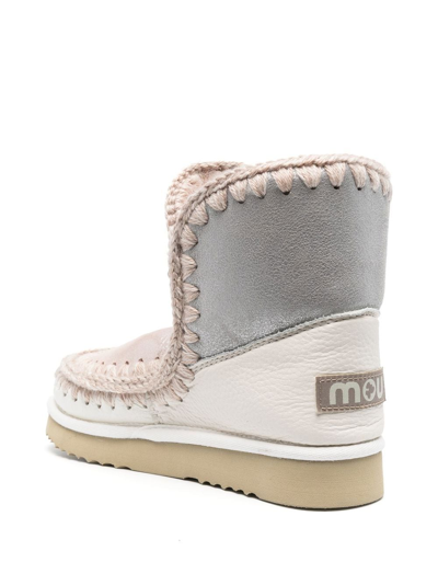 Shop Mou Shearling-lined Moccasin Boots In Pink