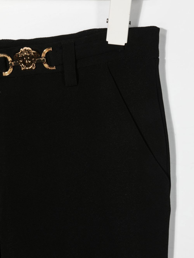 Shop Versace Medusa-detail Straight Leg Trousers In Black