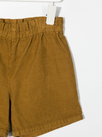 Shop Bonpoint Paper-bag Waist Corduroy Shorts In Brown