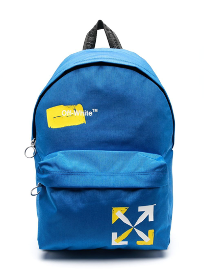 Shop Off-white Logo-print Backpack In Blue