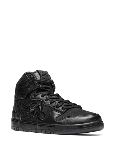 Nike X Faust Sb Dunk High Sneakers In Black