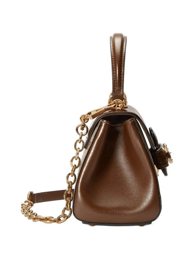 Shop Gucci Mini Horsebit 1955 Top-handle Bag In Brown