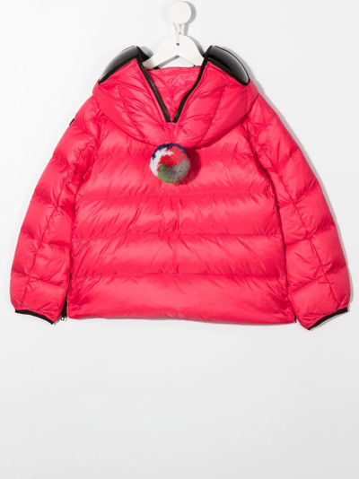 Shop Ai Riders On The Storm Young Pompom-detail Padded Jacket In Pink