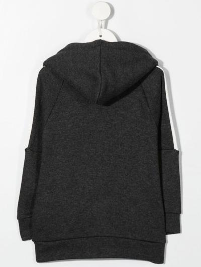 Shop Paolo Pecora Fine-knit Zipped Hoodie In Grey