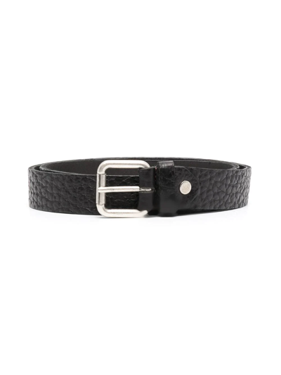 Shop Paolo Pecora Pebble-effect Leather Belt In Brown
