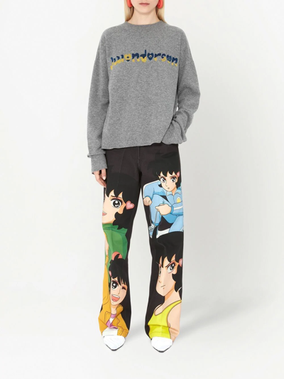 Jw Anderson Run Hany Logo-embellished Jumper In Grey