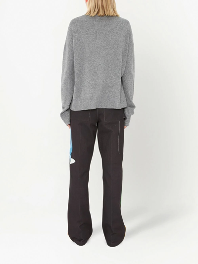 Jw Anderson Run Hany Logo-embellished Jumper In Grey