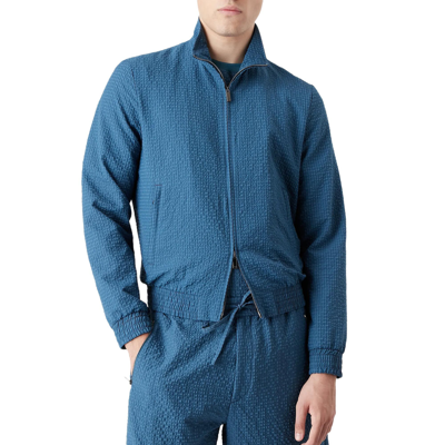 Shop Emporio Armani Men's  Blue Polyester Outerwear Jacket