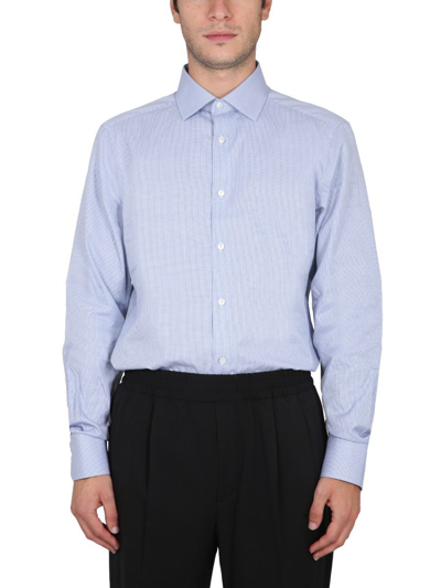 Shop Ermenegildo Zegna Men's  Blue Other Materials Shirt