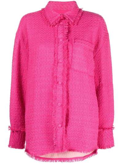 Shop Msgm Women's  Fuchsia Cotton Shirt In #ff00ff