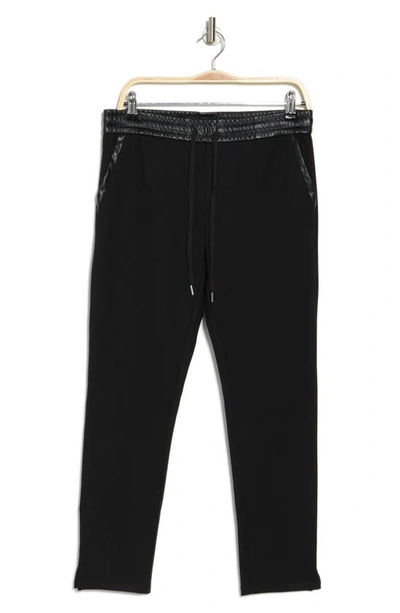 Laundry By Shelli Segal Faux Leather Trim Ponte Joggers In Black | ModeSens