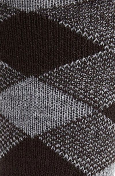 Shop Ugg Grady Diamond Fleece Lined Crew Socks In Grey / Black