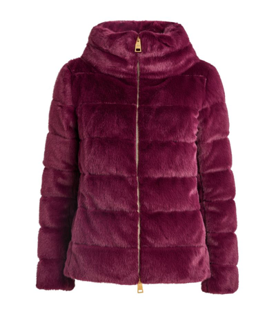 Shop Herno Lady Cape Puffer Jacket In Purple