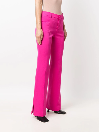 Shop Ami Alexandre Mattiussi Flared Twill Trousers In Pink