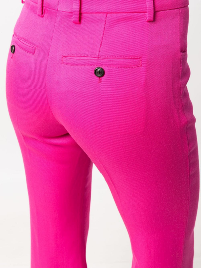 Shop Ami Alexandre Mattiussi Flared Twill Trousers In Pink