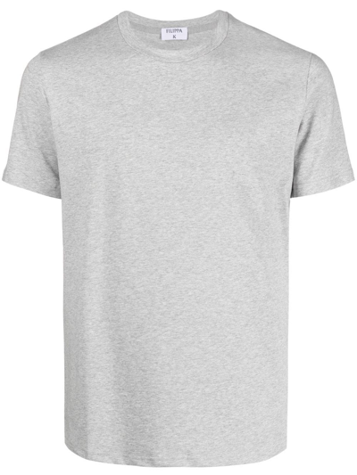 Shop Filippa K Short-sleeve Round-neck T-shirt In Grey