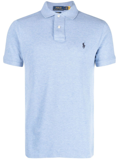 Polo Ralph Lauren Refined Cotton Piquet Polo With Longer Back In Blau