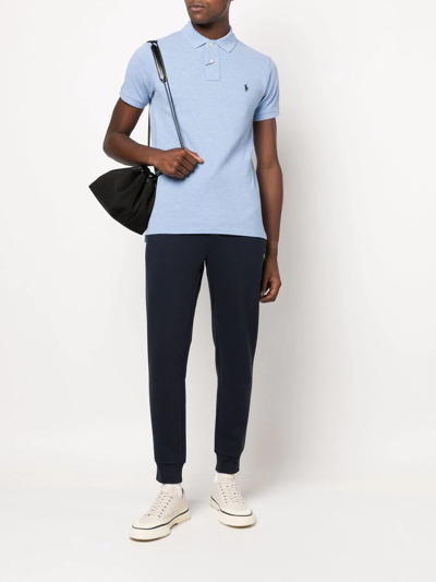 Polo Ralph Lauren Refined Cotton Piquet Polo With Longer Back In Blau