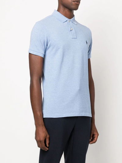 Polo Ralph Lauren Refined Cotton Piquet Polo With Longer Back In Blau