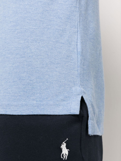 Polo Ralph Lauren Refined Cotton Piquet Polo With Longer Back In Blau