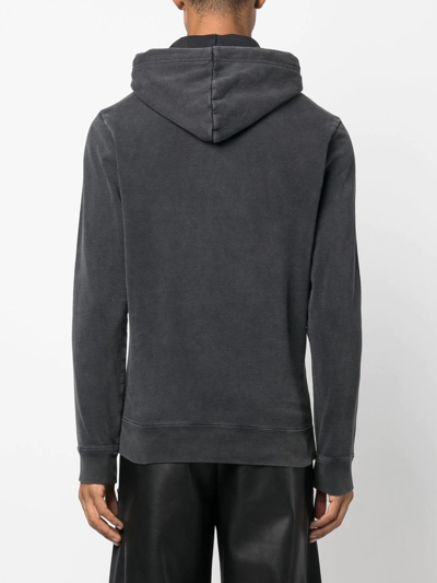 Shop Courrèges Embroidered-logo Cotton Hoodie In Grau