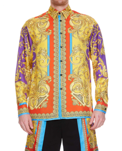 Shop Versace Barocco Goddess Shirt In Multicolor
