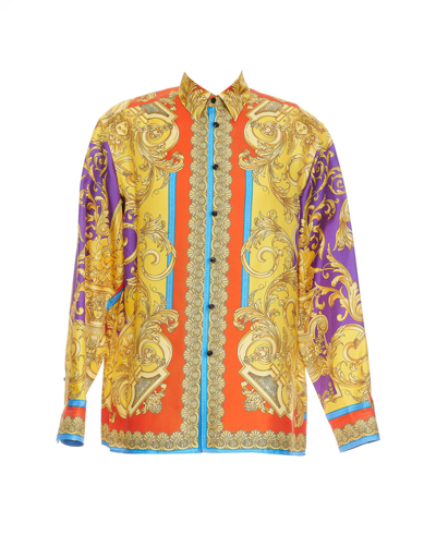 Shop Versace Barocco Goddess Shirt In Multicolor