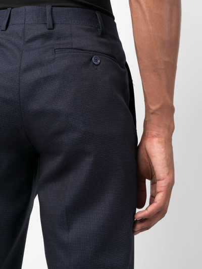 Shop Canali Slim-cut Tailored Trousers In Blau