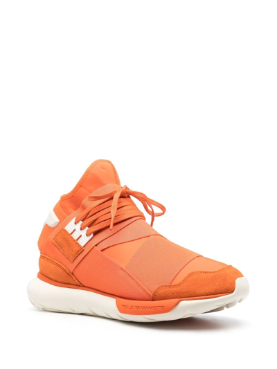 Shop Y-3 Low-top Lace-up Sneakers In Orange