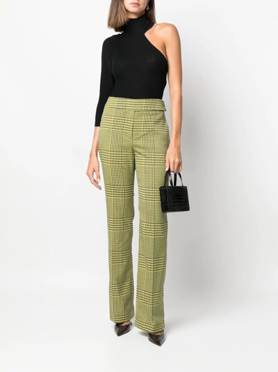 Alexandre Vauthier Houndstooth-print Flared Trousers In Grün