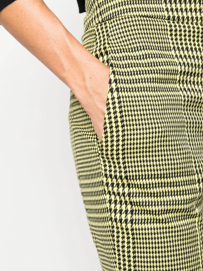 Alexandre Vauthier Houndstooth-print Flared Trousers In Grün