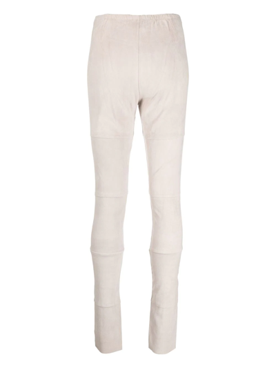 Shop Kristensen Du Nord Panelled Suede Leggings In Neutrals