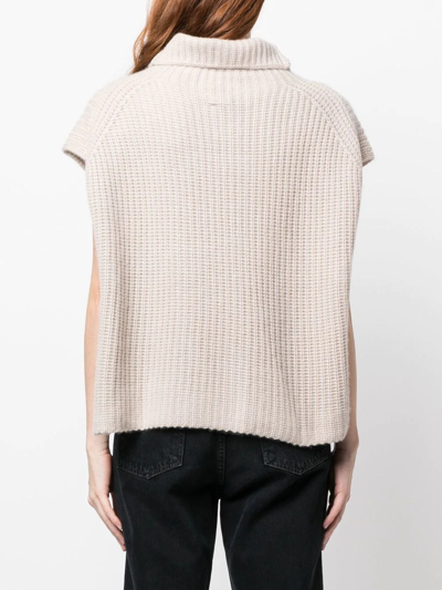 Shop Kristensen Du Nord Roll-neck Short-sleeve Vest In Neutrals