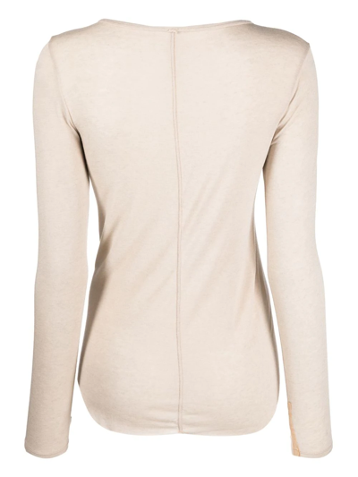 Shop Kristensen Du Nord Long-sleeve Fine Knit Jumper In Neutrals