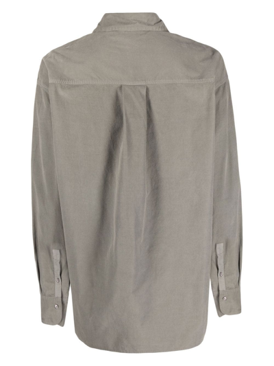 Shop Kristensen Du Nord Corduroy Long-sleeve Shirt In Grey