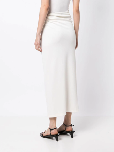 Shop Christopher Esber Crystal-embellished Maxi Skirt In White