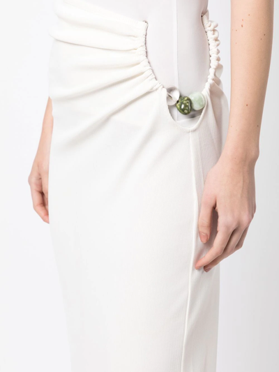 Shop Christopher Esber Crystal-embellished Maxi Skirt In White