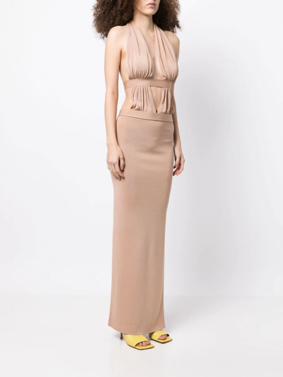 Shop Aya Muse Osier Pleated Maxi Dress In Pink