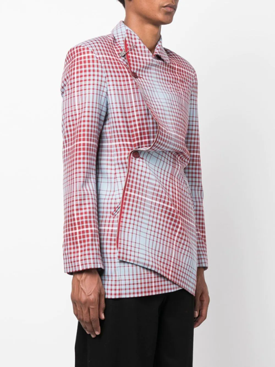 Charles Jeffrey Loverboy Checked Single-breasted Jacket In Blau