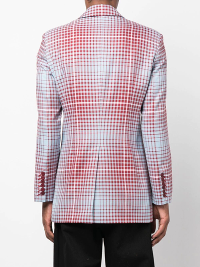 Charles Jeffrey Loverboy Checked Single-breasted Jacket In Blau